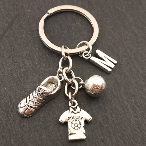Fashion football Metal Keychain men gift Key chain Soccer Shoes and