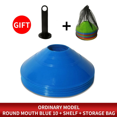 10pcs Soccer Cones Set - Bright Training Disc Markers for Football, Agility Drills, and Sports Practice