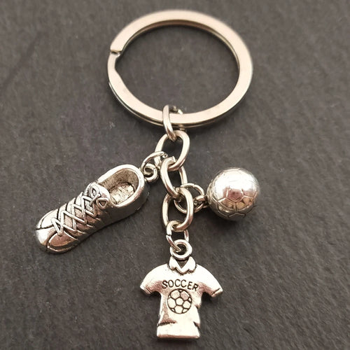 Fashion football Metal Keychain men gift Key chain Soccer Shoes and